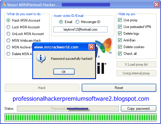 Hotmail password hacker free download